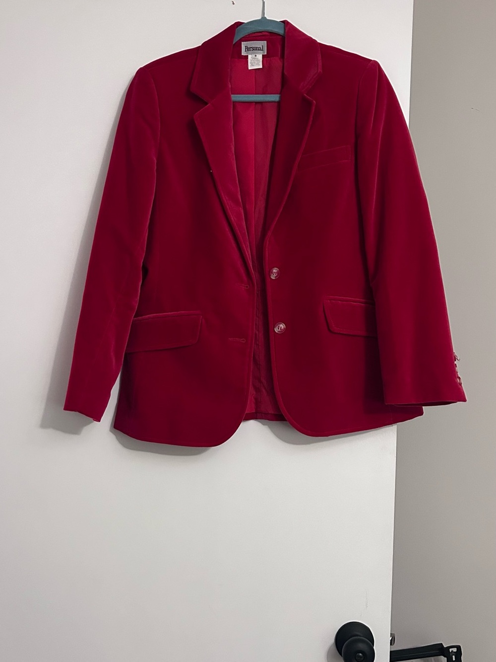 Red Velvet Blazer Jacket - Women's